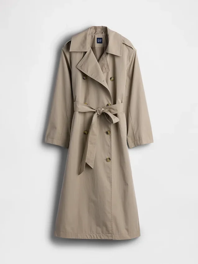 Abrigo tipo trench oversize