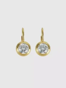 Aretes colgantes con bisel en forma de corazón