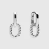 Aretes de aro doble de plata «Ash» de Ana Luisa