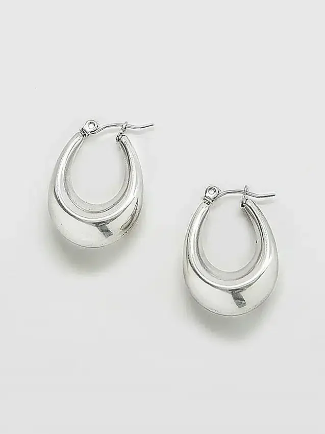 Aretes de aro ovalados de plata de Admiral Row