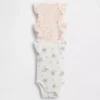 Baby First Favorites: body con volantes y canalé fino (paquete de 3)