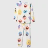 Bebé y Niño: Conjunto de pijama orgánico de algodón cepillado de Barrio Sésamo