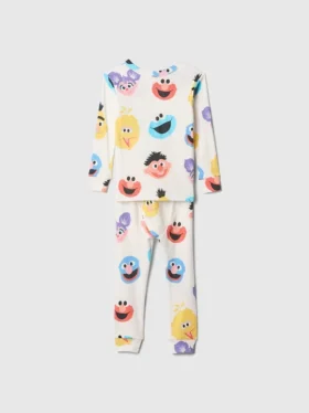 Bebé y Niño: Conjunto de pijama orgánico de algodón cepillado de Barrio Sésamo