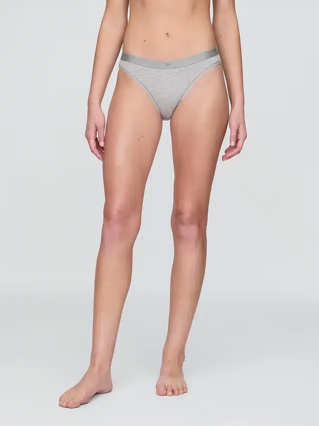 Bikini de algodón orgánico elástico con logotipo