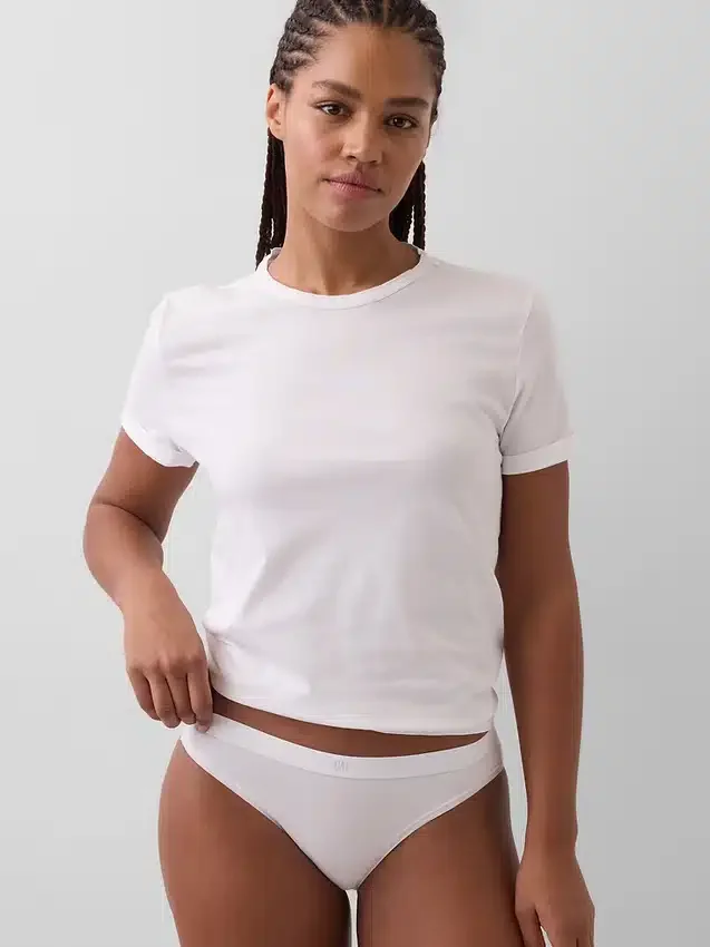 Bikini de algodón orgánico elástico con logotipo