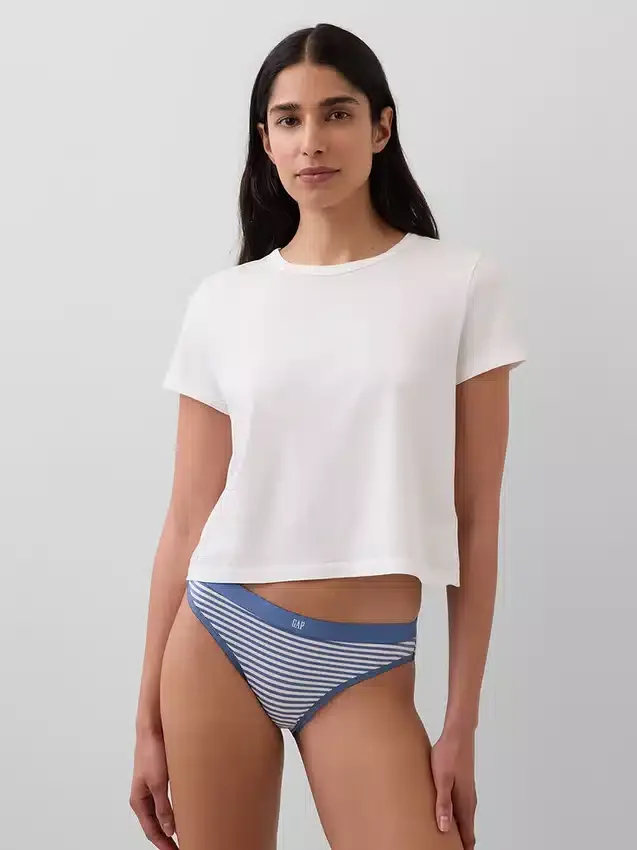 Bikini de algodón orgánico elástico con logotipo