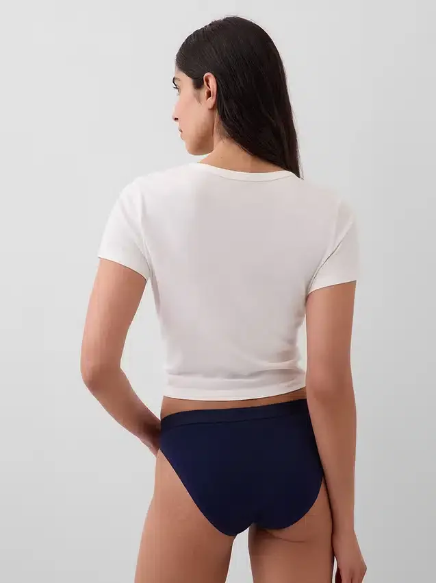 Bikini de algodón orgánico elástico con logotipo