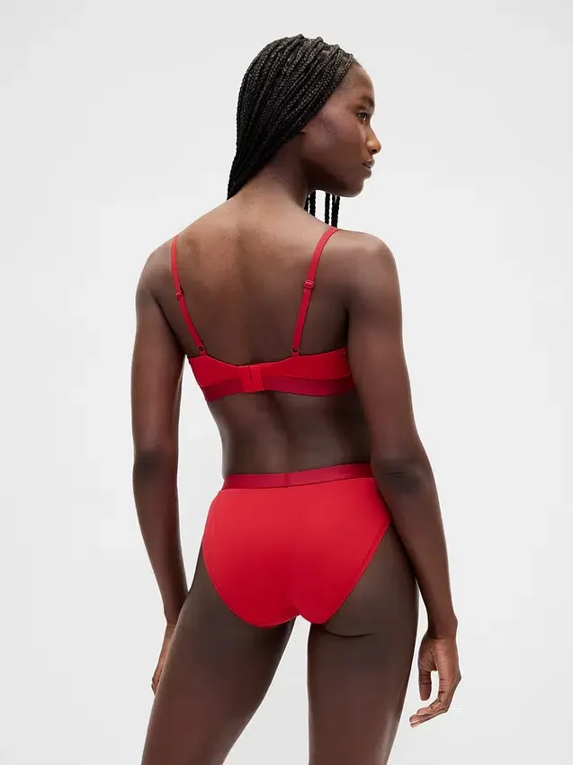 Bikini de algodón orgánico elástico con logotipo