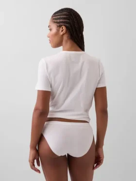 Bikini de algodón orgánico elástico con logotipo