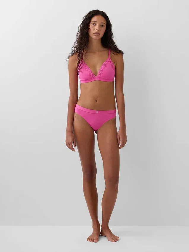 Bikini de algodón orgánico elástico con logotipo
