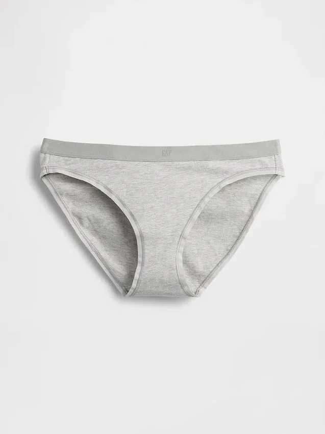 Bikini de algodón orgánico elástico con logotipo