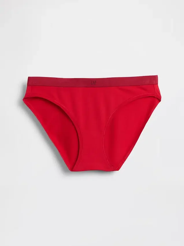 Bikini de algodón orgánico elástico con logotipo