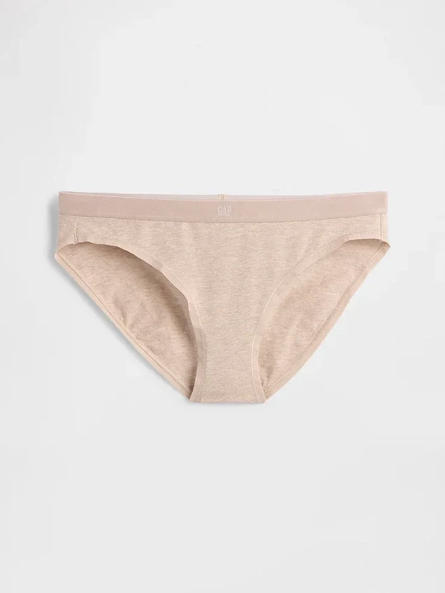 Bikini de algodón orgánico elástico con logotipo