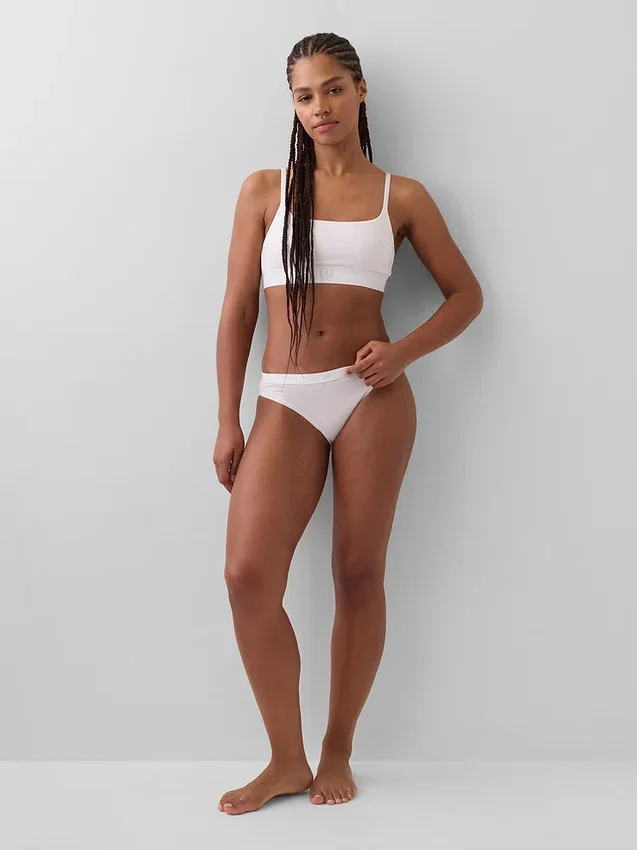 Bikini de algodón orgánico elástico con logotipo