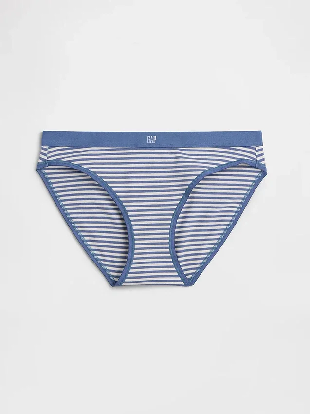 Bikini de algodón orgánico elástico con logotipo