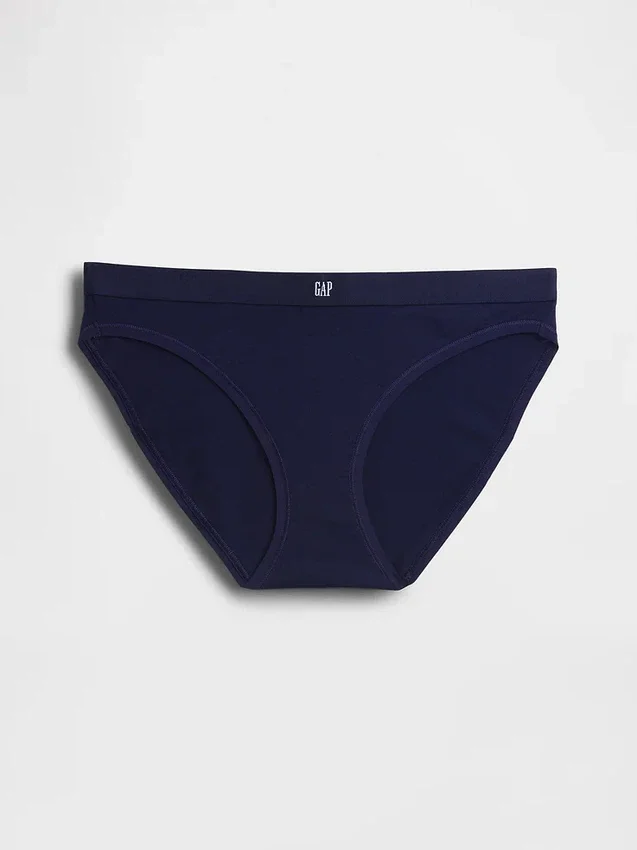 Bikini de algodón orgánico elástico con logotipo