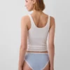 Bikini de algodón orgánico elástico con ribete de encaje