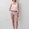 Bikini de algodón orgánico elástico con ribete de encaje