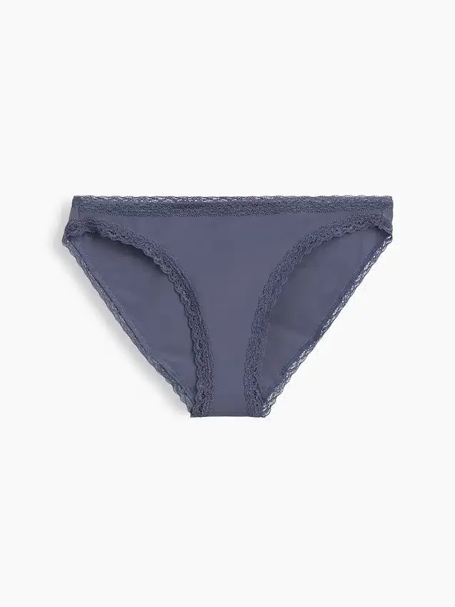 Bikini de algodón orgánico elástico con ribete de encaje, el más suave