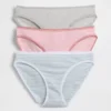 Bikini de algodón orgánico elástico (paquete de 3)