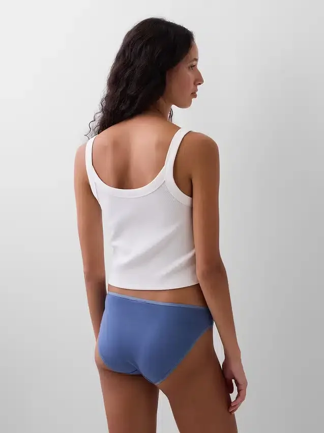 Bikini de algodón orgánico elástico (paquete de 3)