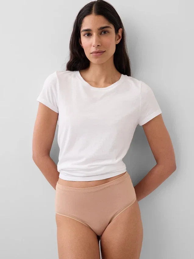 Bikini de cintura alta de algodón orgánico elástico