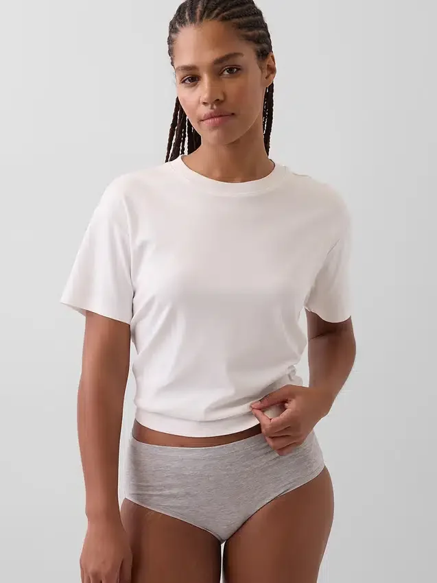 Bikini de cintura alta de algodón orgánico elástico