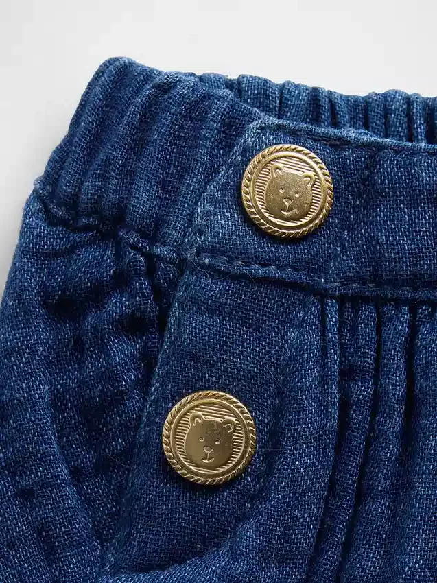 Bloomers de gasa de algodón estilo marinero para bebé