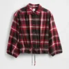 Blusa a cuadros con lazo en la cintura