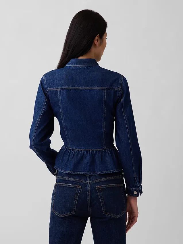 Blusa ajustada de mezclilla con peplum