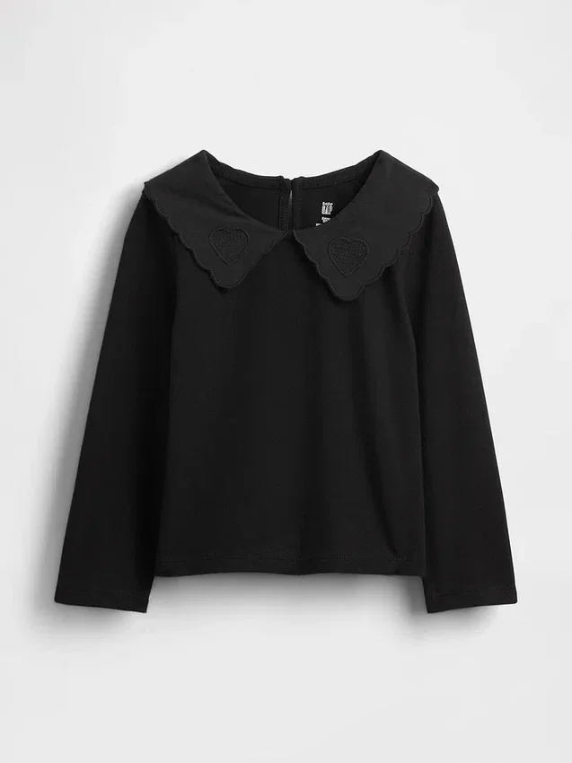 Blusa con cuello en forma de corazón para bebés y niños pequeños