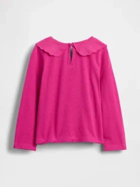 Blusa con cuello en forma de corazón para bebés y niños pequeños