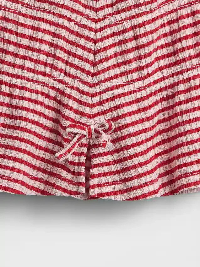 Blusa con moño de punto arrugado para bebés y niños