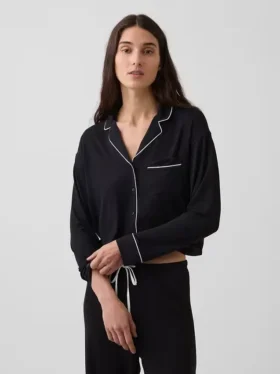 Blusa corta de pijama de modal súper suave