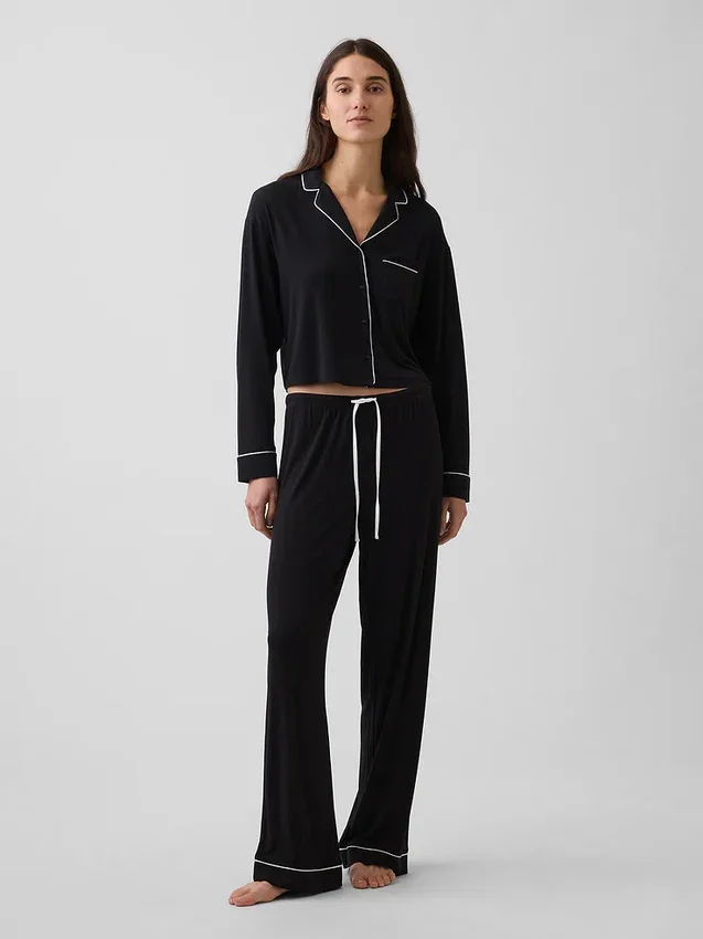 Blusa corta de pijama de modal súper suave