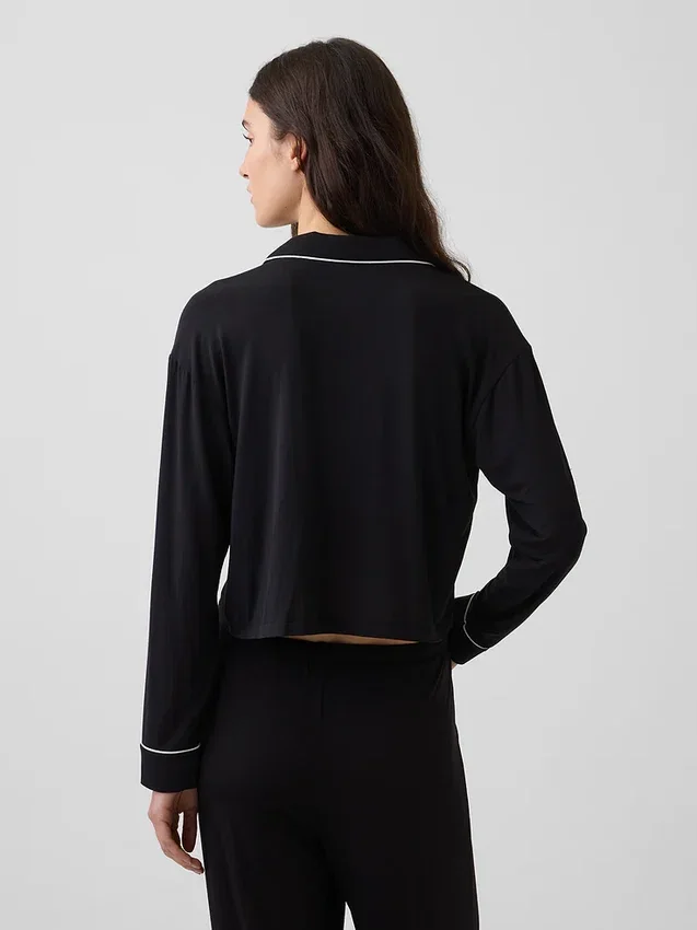 Blusa corta de pijama de modal súper suave