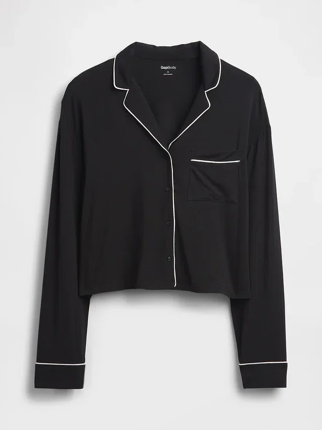 Blusa corta de pijama de modal súper suave