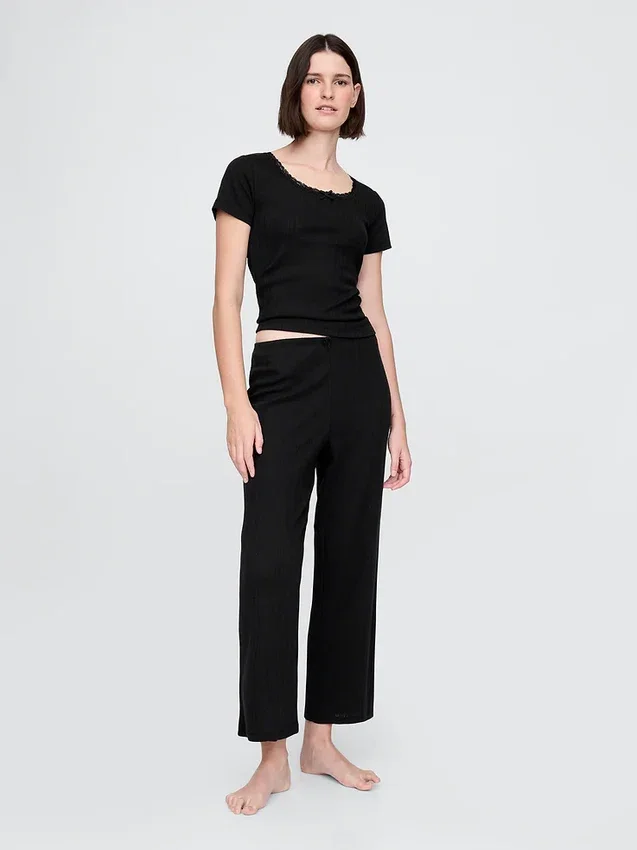 Blusa de pijama de punto calado