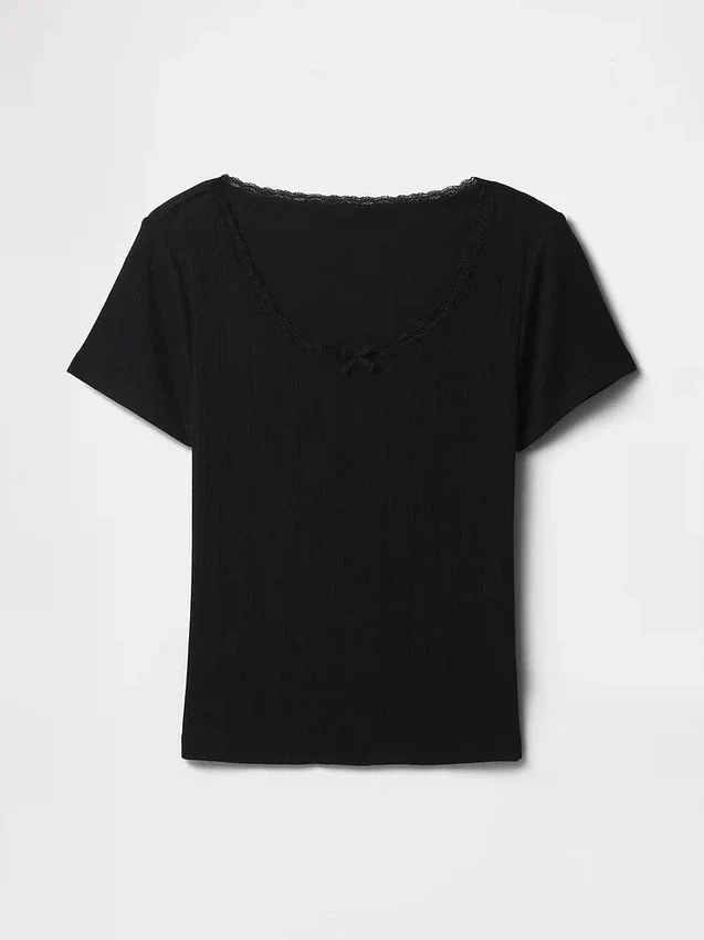 Blusa de pijama de punto calado