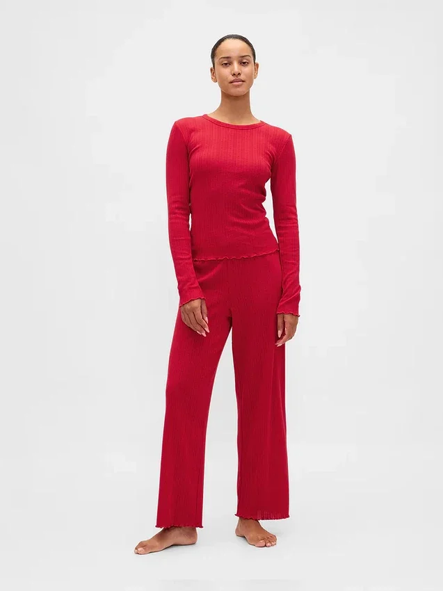 Blusa de pijama de punto calado