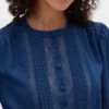 Blusa de voile con ribete de encaje