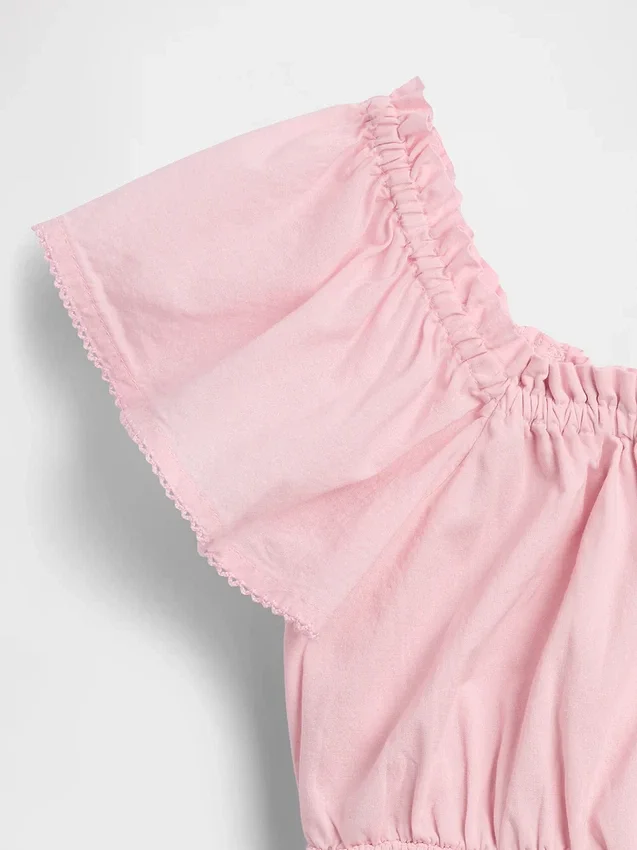 Blusa infantil con mangas con volantes y botones al frente