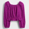 Blusa infantil con peplum arrugado
