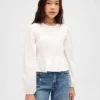 Blusa infantil con peplum y fruncidos