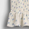 Blusa infantil de gasa de algodón con peplum fruncido