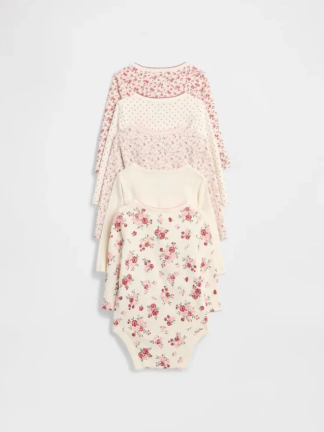 Body de algodón orgánico «Baby First Favorite» (paquete de 5)