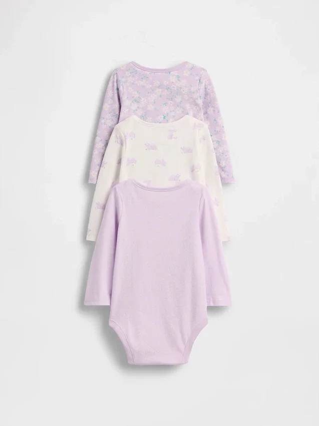 Body de algodón orgánico «Baby First Favorites» (paquete de 3)