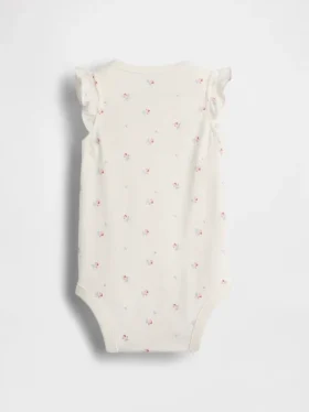 Body de algodón orgánico con mangas onduladas de la colección «Baby First Favorites»