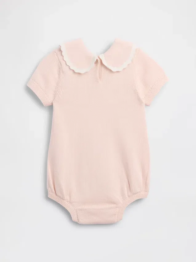 Body de bebé con jerséu y cuello bordado