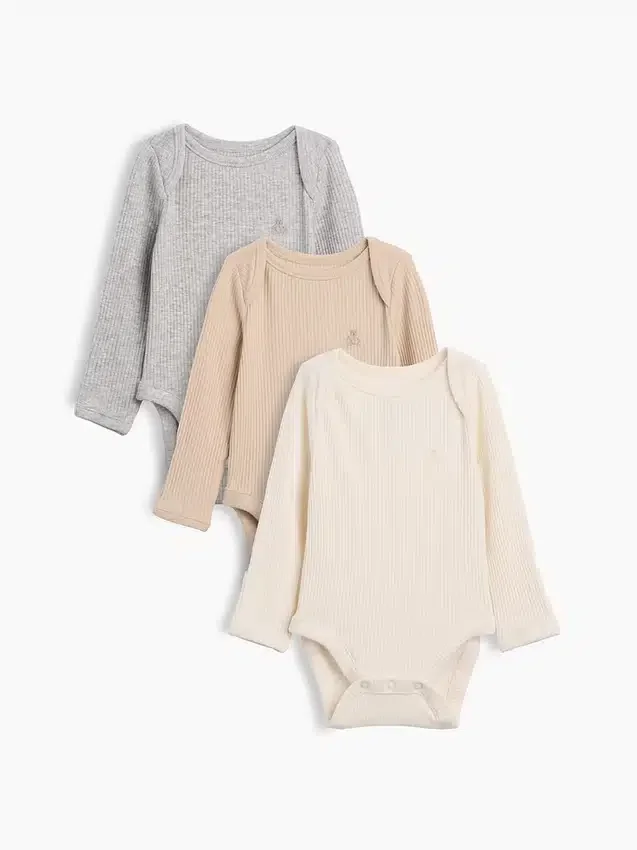 Body de canalé fino «Baby First Favorites» (paquete de 3)